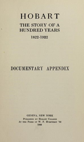 Cover for Hobart