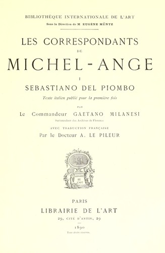 Cover for Les correspondants de Michel-Ange