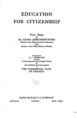 Cover for Education for citizenship