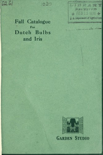 Cover for Fall catalogue for season 1929