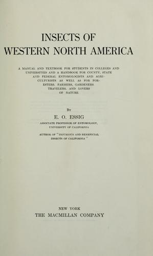Cover for Insects of western North America