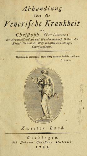 Cover for Abhandlung über die venerische Krankheit