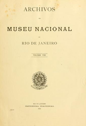 Cover for Archivos do Museu Nacional do Rio de Janeiro.