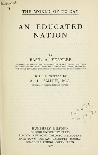 Cover for An educated nation