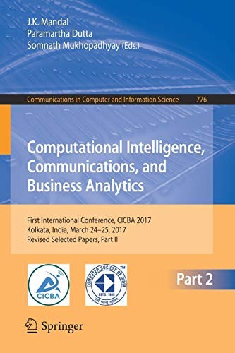Cover for Computational Intelligence, Communications, and Business Analytics