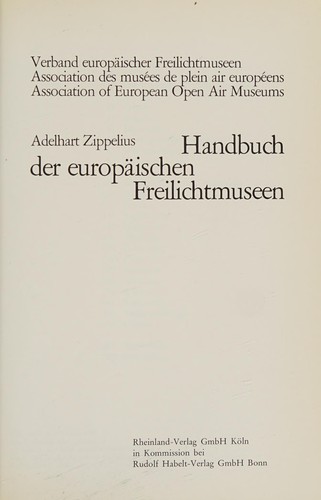 Cover for Handbuch der europäischen Freilichtmuseen