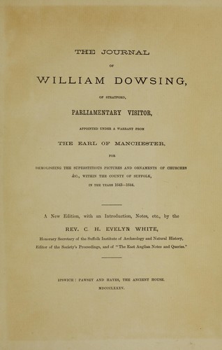 Cover for The journal of William Dowsing, of Stratford