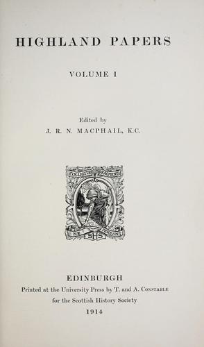 Cover for Highland papers