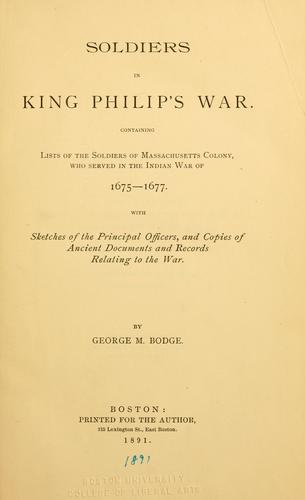 Cover for Soldiers in King Philip's war.