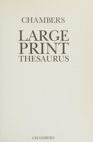 Cover for Large Print Thesaurus