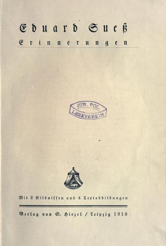 Cover for Erinnerungen.