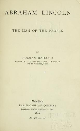 Cover for Abraham Lincoln, the man of the people