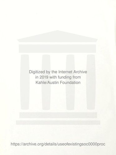 Cover for The Use of existing socio-economic profiles in formulating alternative planning outcomes