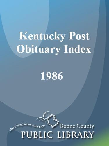 Cover for Kentucky Post Obituary Index, 1986
