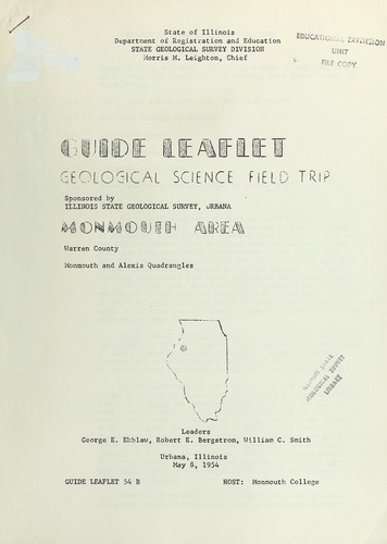 Cover for Guide leaflet, geological science field trip, Monmouth area, Warren County