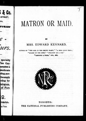 Cover for Matron or maid