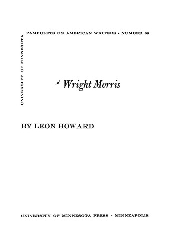 Cover for Wright Morris