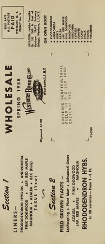 Cover for Wholesale spring 1958