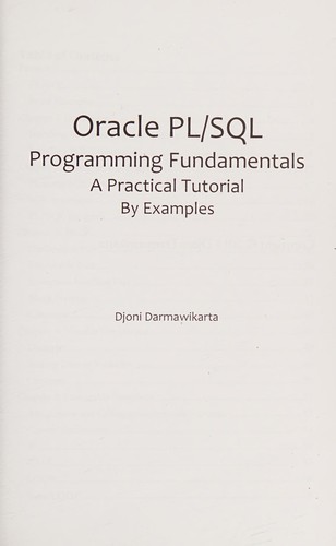 Cover for Oracle PL/SQL programming fundamentals