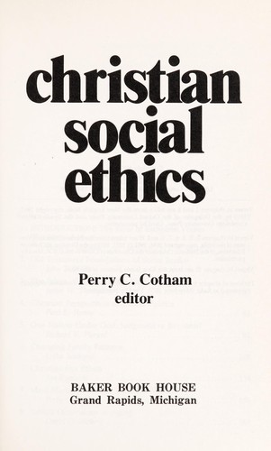 Cover for Christian social ethics