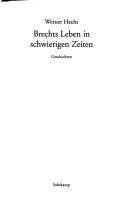 Cover for Brechts Leben in schwierigen Zeiten