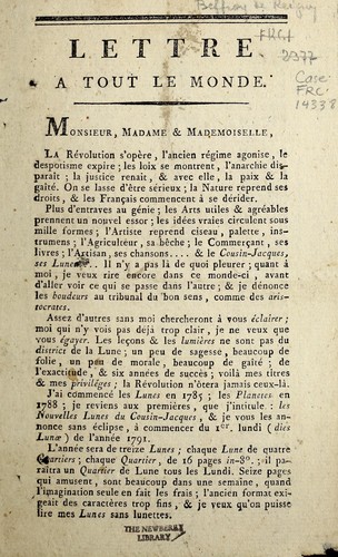Cover for Lettre a tout le monde