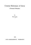Cover for Concise dictionary of Ge⁽ez (classical Ethiopic)