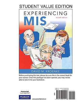Cover for Experiencing MIS Student Value Edition