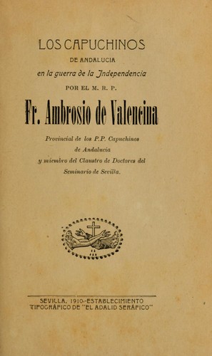 Cover for Los Capuchinos de Andalucia en la guerra de la independencia