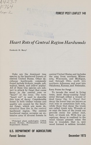 Cover for Heart rots of central region hardwoods