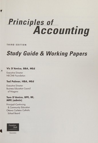 Cover for Principles of accounting, third edition