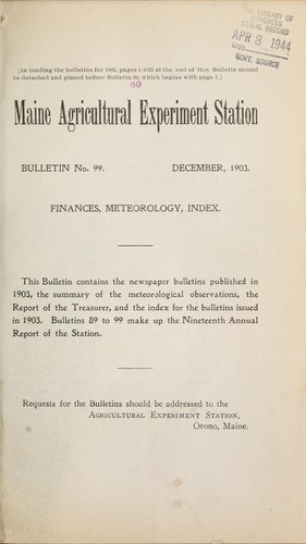 Cover for Finances, meteorology, index