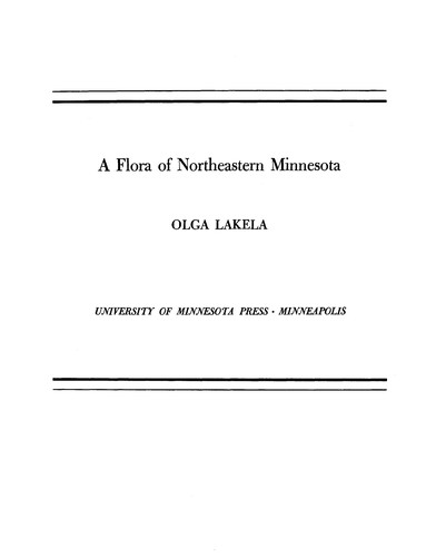 Cover for A flora of northeastern Minnesota