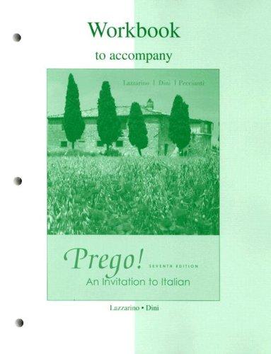 Cover for Workbook to accompany Prego! An Invitation to Italian