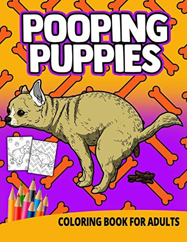 Cover for Pooping Puppies Coloring Book For Adults