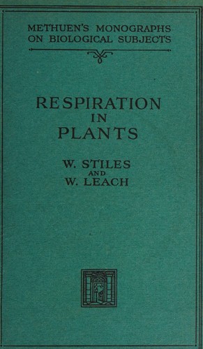 Cover for Respiration in plants, (Methuen's monographs on biological subjects)