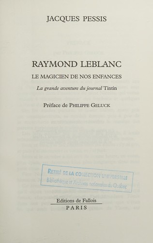 Cover for Raymond Leblanc