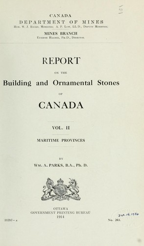 Cover for Report on the building and ornamental stones of Canada