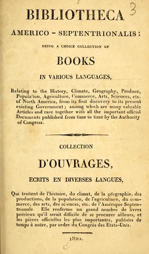 Cover for Bibliotheca Americo-septentrionalis