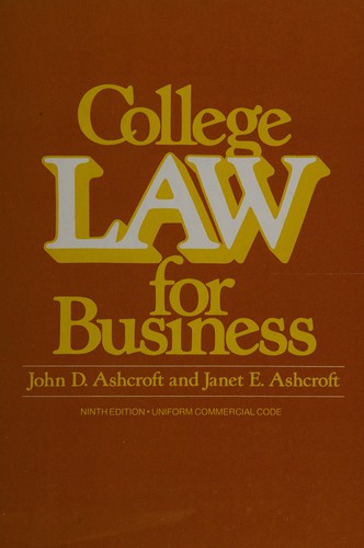 Cover for College law for business