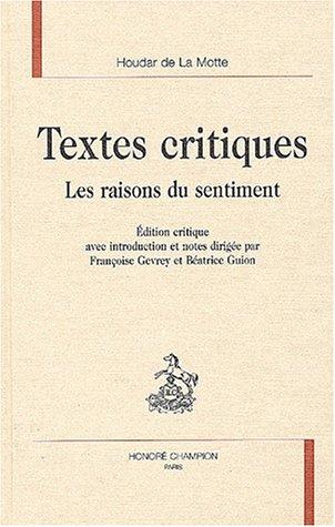 Cover for Textes critiques 