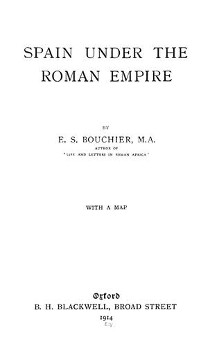 Cover for Spain under the Roman empire