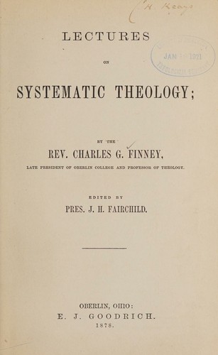 Cover for Lectures on systematic theology