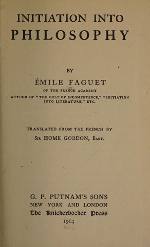 Cover for Initiation into philosophy