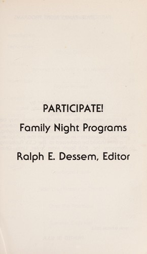 Cover for Participate - Family Night Programs