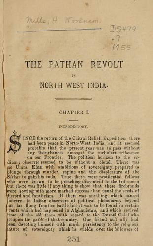 Cover for The Pathan revolt in north-west India.