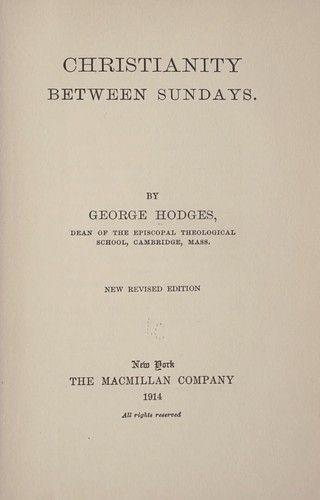 Cover for Christianity between Sundays.