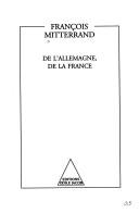 Cover for De l'Allemagne, de la France