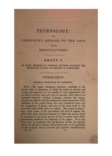 Cover for Chemical Technology: Or, Chemistry, Applied to the Arts and to Manufactures