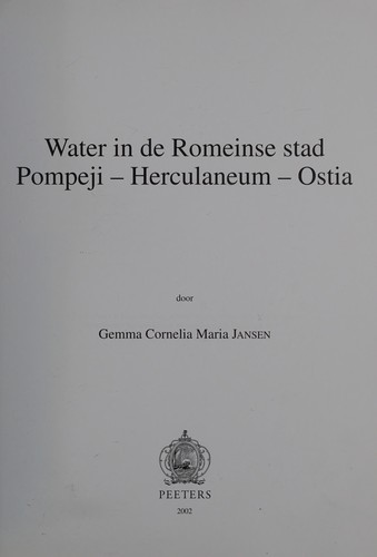 Cover for Water in de Romeinse stad